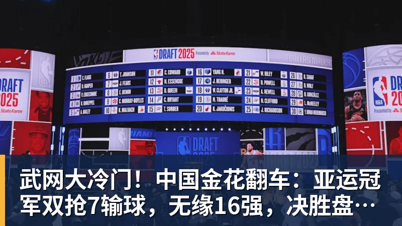 武网大冷门！中国金花翻车：亚运冠军双抢7输球，无缘16强，决胜盘险吞蛋！